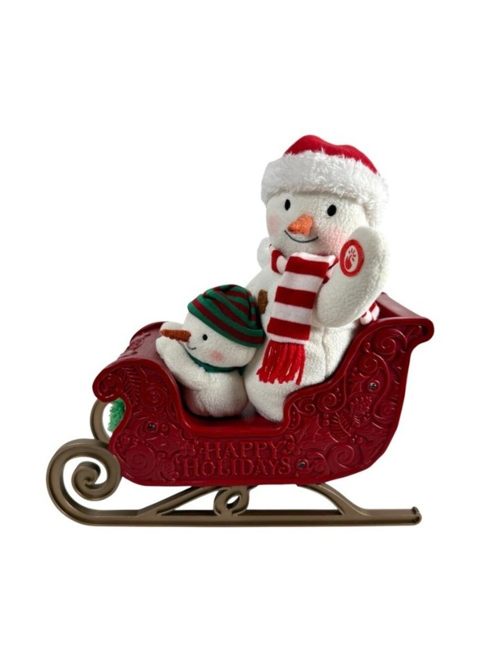 Hallmark Jingle Pals Plush Twinkling Sleigh Ride Snowman 2016 NEW - Picture 2 of 6